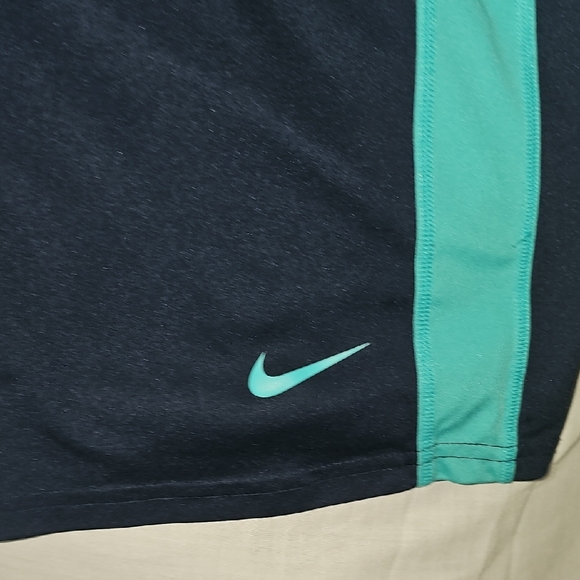 Nike Dark Blue and Aqua Sports Shorts - Picture 4 of 4